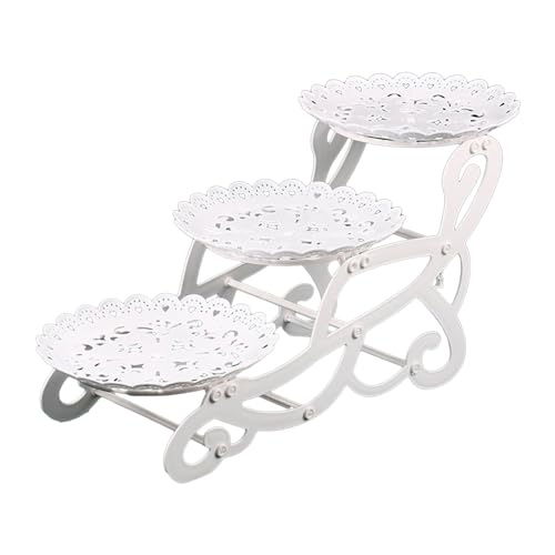 Maxtonser Soporte para servir de 3 niveles, bandeja para servir postres, pasteles, cupcakes, soporte de escritorio, boda, fiesta de cumpleaños