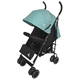 Asalvo TOKYO Silla de Paseo Ultraligera para bebé, Carrito de paseo con Respaldo Reclinable, Cochecito urbano, Arnés 5 Puntos, SPF50+, Capota con Ventana, Manejable, Máxima Seguridad, Hasta 16kg, Aqua