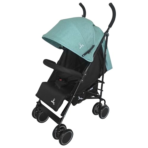 Asalvo TOKYO Silla de Paseo Ultraligera para bebé, Carrito de paseo con Respaldo Reclinable, Cochecito urbano, Arnés 5 Puntos, SPF50+, Capota con Ventana, Manejable, Máxima Seguridad, Hasta 16kg, Aqua