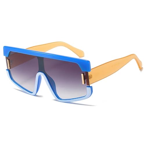 Lunettes de soleil surdimensionnées anti-éblouissement femmes vintage punk bleu gris confort