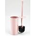 mDesign Slim Plastic Toilet Bowl Brush and Holder Set, Modern Compact Storage Organizer Cleaner Scrubber for Toilet - Heavy Duty Cleaning Plunger for Bathroom, Aura Collection - Light Pink