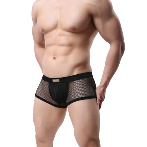 MuscleMate Men's Mesh Breathable Trunks Underwear, Men's Mesh See-Through Trunks Underwear, All-day Comfort.2