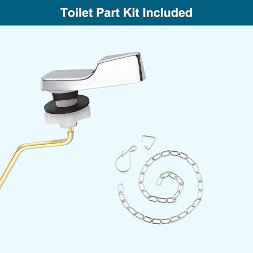 Image of Universal Side Mount Metal Toilet Handle Replacement Kit, Chrome | Compatible with American Standard /Mansfield /Gerber /TOTO /Kohler Toilet, Toilet Tank Flusher Lever with Flapper Chain