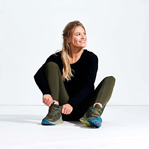 Avia Vamp Women’s Hiking Boots, Mid Top Ankle Trail Shoes for All Weather - Grey/Pink/Green, 8 Mediu