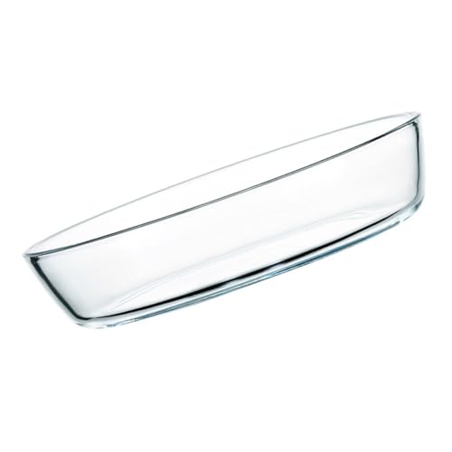 SEWACC Bandeja de Vidrio Ovalada para Hornear 1600 Ml Transparente Apta para Microondas y Horno Plato para Ensaladas y Almacenamiento de Alimentos Resistente al Calor Fácil de