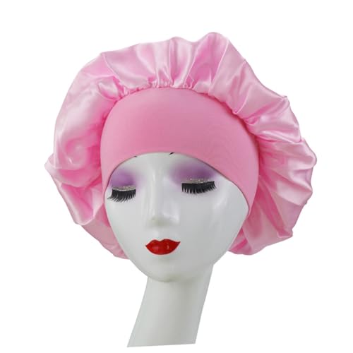 Bonnet de nuit satin élastique anti-nœuds pour cheveux fins