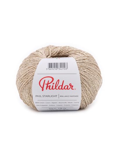 Phildar - Pelote de Laine Phil Starlight - Laine à Crocheter et à Tricoter - 80% COTON,20%...