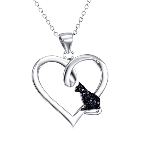 Collier en cristal pendentif coeur pour femme - Bijou argenté élégant