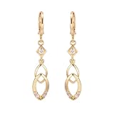 POPETPOP Pendientes Minimalistas de Circonita para Mujer, Joyería de Aleación Dorada, Diseño de Moda y Estilo Elegante para Trabajo y Compras