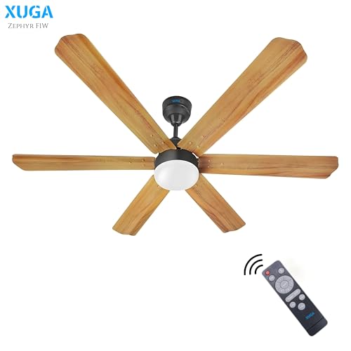 Image of XUGA Zephyr F1W Premium Smart 1200mm, BEE 5-star BLDC fan,6 Blade,Remote Ceiling fan for Home, 100% Copper Motor,Energy Saving, High Air Delivery,LED (Wooden Combo)(5 Year Warranty)