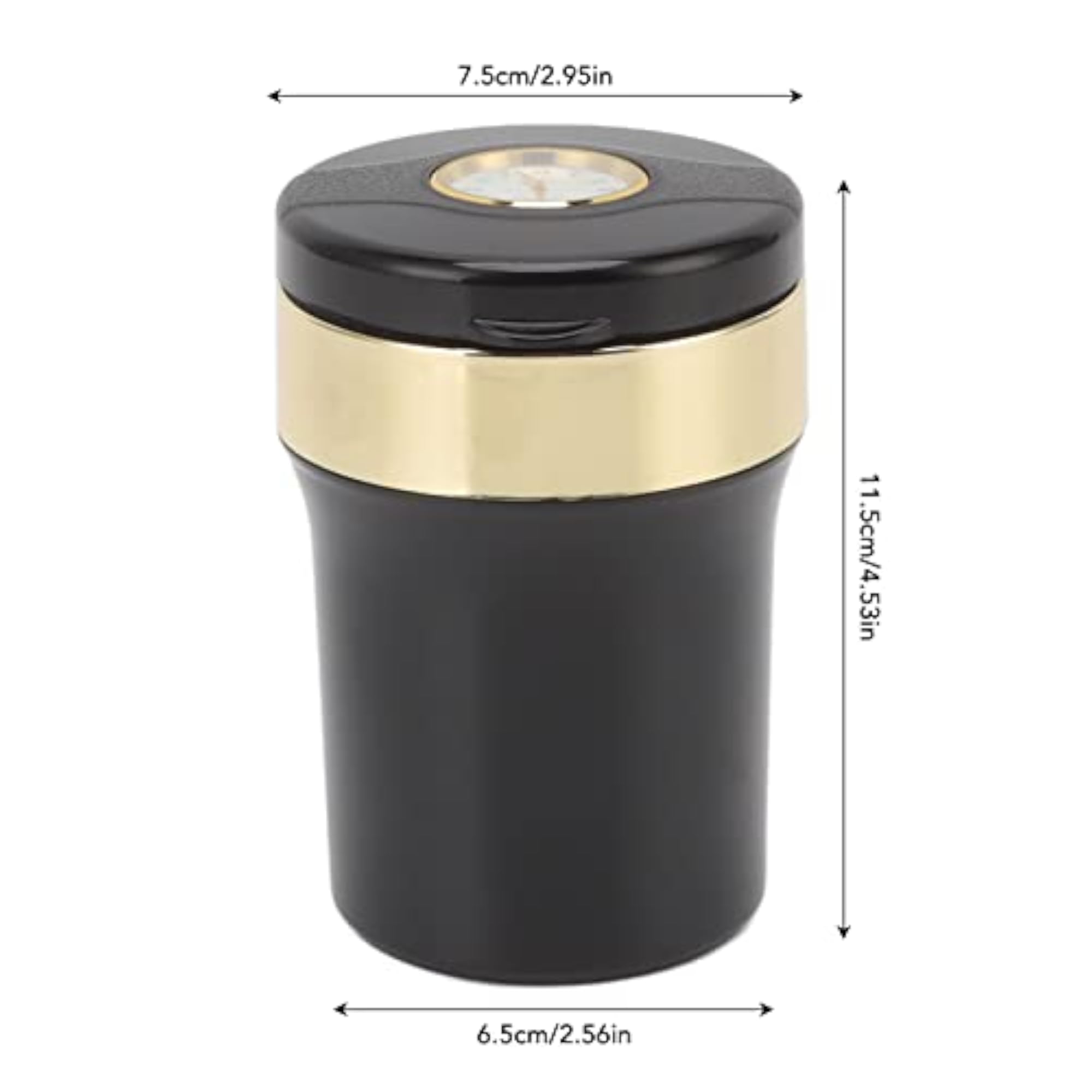 Mini Car Ashtray for Travel (Black Gold)