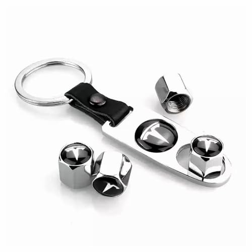 DYQCD 4 Pièces Valve de Voiture pour Tesla Model 3 Y X S Bouchon de Valve Voiture Résistant à la Corrosion Valve Pneu Voiture Accessoires (Antivol),Silverstyle