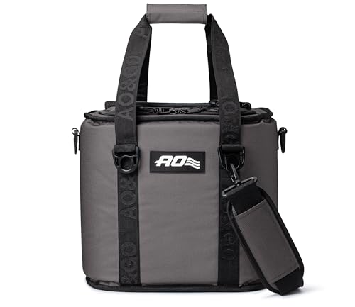 AO Coolers Laguna Canvas Soft-Sided Cooler Tote Bag Leak-Proof Liner Insulated Smoke 18-Can