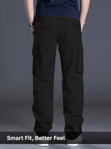 Image of Leriya Fashion Men's Cargo Pants | Multi Pocket Cotton Cargo Joggers for Men | Loose Fit Stylish Pant with Pockets | Casual Baggy Trousers & Streetwear Lower
