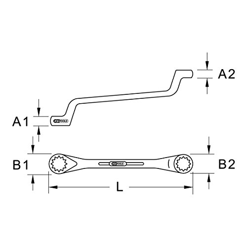 Clé polygonale contre-coudée KS Tools 18x21 mm antidéflagrante