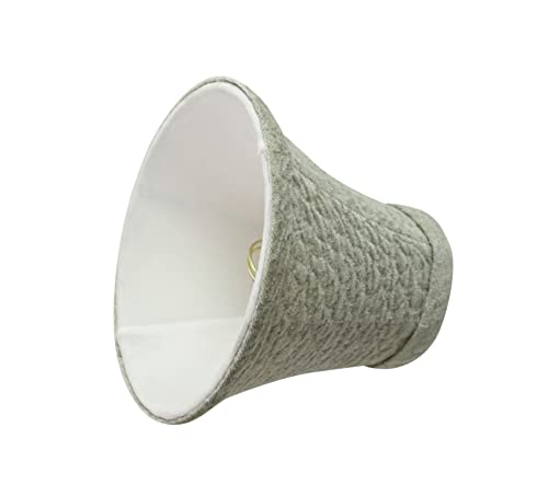 Image of Aspen Creative 30054-2A, Bell Clip-On Chandelier Lamp Shade, Light Grey, 3 inch Top x 6 inch Bottom x 5 inch Slant Height, Set of 2