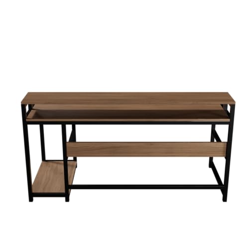 Image of Riyan Luxiwood Trio Computer Table in Engineering Wood for Home & Office, Simple Style Desk, Scratch Resistance Surface. (Large, Beige)