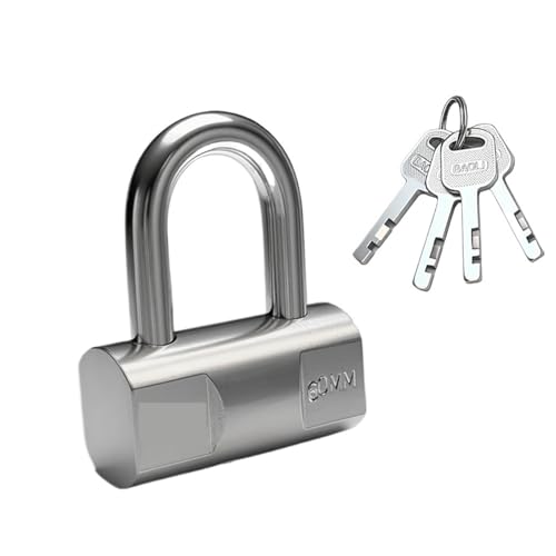 Stainless Steel Door Locker Lock Padlock Household Anti-Pick Anti-Theft Dormitory Waterproof Rustproof Security Padlocks Tools(60mm)