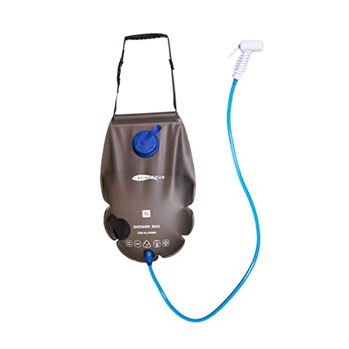 Qeyeid ducha solar 5 L, ducha camping, calefacción solar, ducha alta calidad, agua caliente, cabezal ducha, manguera extraíble para senderismo, bacpacking playa, natación