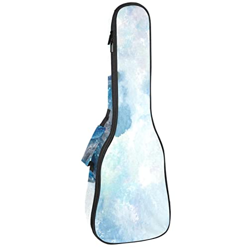 Sac ukulélé concert rembourré 10mm robuste motif bleu artistique