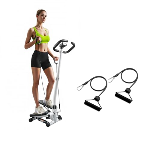 Ecogou Stepper for Exercise at Home Stair Stepper with Handlebar and Resistance Bands Low Noise and Smooth 360 LB Max Weight Stepper Machine with LCD Monitor for Families Apartments Gyms