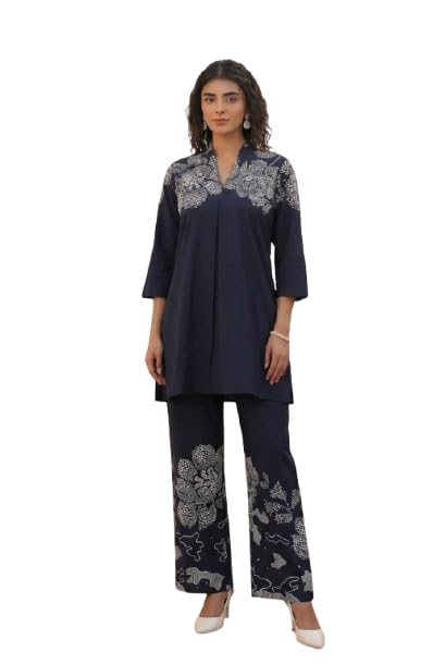 jisora Women's Blue Printed Cotton Co-ord Set-picture-36