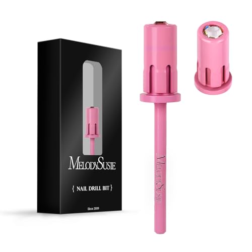 Image of MelodySusie Crystal Top Mandrel Bit for Nails, 3 /32'' Easy Off Nail Drill Bits for Sanding Bands, Suitable for Acrylic Nails Gel Manicures and Pedicures, Pink Blossom