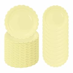 7 inch light yellow scalloped plates