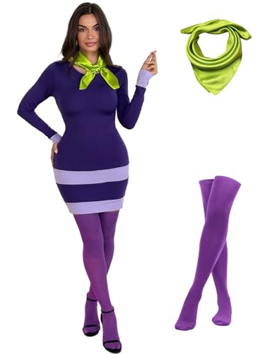 Amazon.com: Laqeyko Women Purple Long Sleeves Halloween Costume