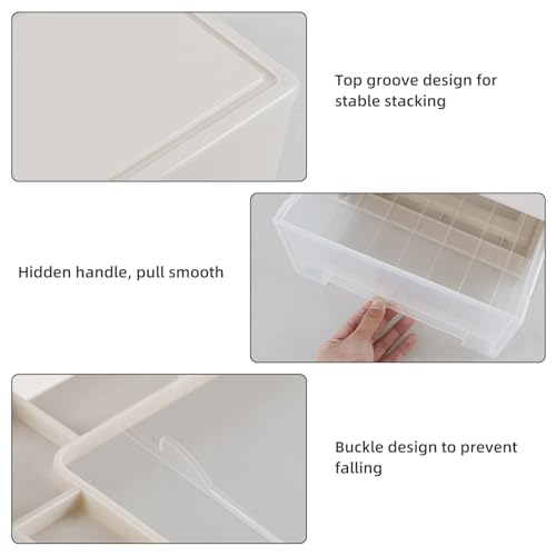 Yesdate Stapelbare Schubladeneinheit aus Kunststoff, 18 l, Schreibtisch-Frontbox, Schubladen-Organizer – 1 Stück