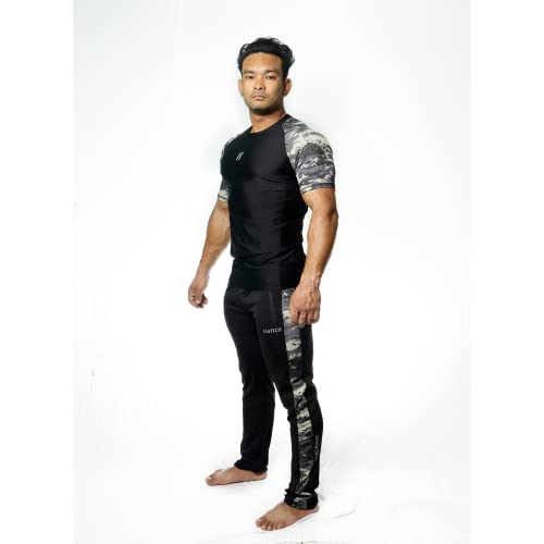 Image of ATICX Men's Slim Fit Polyester Track Pants - 4 Way Stretch Lycra Lower for Sports, Running, Gym with 2 Zip Pockets
