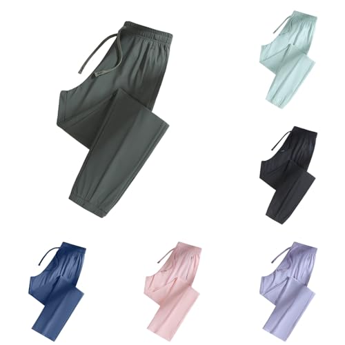 Image of Ice Silk Pants for Women Plus Size Quick Dry Athletic Pant Sports | Outdoors with Zipper Pockets