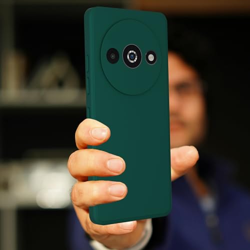 Image of A rtistque Back Cover Case for Mi Redmi A3 5G / A3X 5G / Poco C61 5G with Camera Protection | Shockproof TPU | Stylish Protective Design | Slim Fit | Mi Redmi A3 / A3X / Poco C61 Back Cover - Green