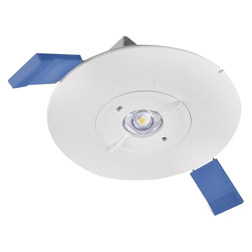 EMOS - LED-Sicherheitsleuchte ORSU 2W mit 2 Linsen, Aufsatz und Akku - Antipanikbeleuchtung mit Auto-Testfunktion - 3 Std. Notfall-Modus - Einbaumontage - kaltweißes Licht - für Innenbereich - weiß