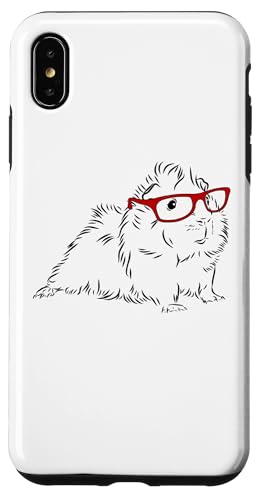 Funny Nerdy Hipster Glasses Long Hair Guinea Pig Lover �X�}�z�P�[�X iPhone XS Max �p