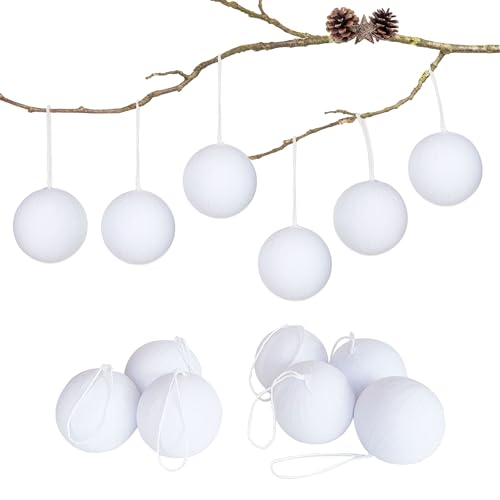 Papierdrachen Weihnachtskugeln zum Selbstbemalen in Pappmaché-Optik -...