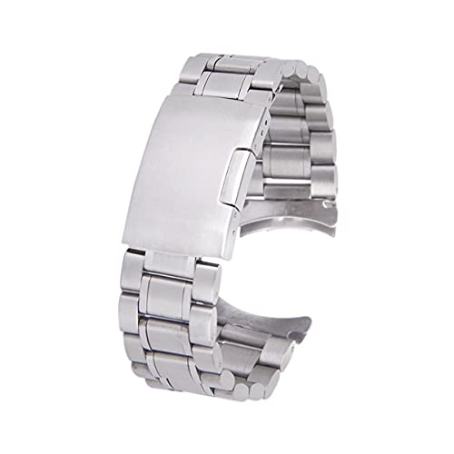 UKCOCO Correa de Reloj de Acero Inoxidable- Extremo Curvo de 22 Mm con Pulsera de Eslabones de Acero Inoxidable para Hombre/Mujer Reloj (Plata) Cover