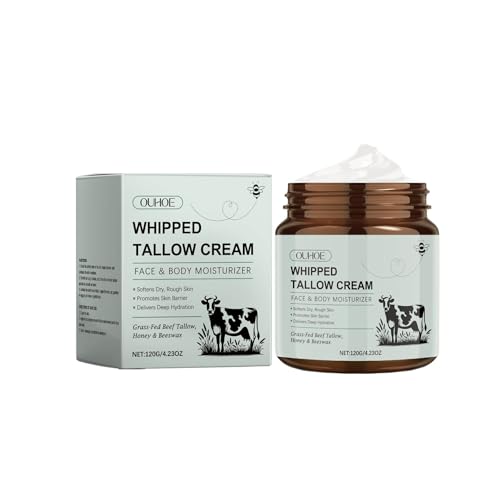 Clawrex Beef Tallow Creme, Bio Beef Tallow Skincare, crema de sebo de ternera forrada con hierba para rostro y cuerpo, con cera de abeja de miel, hidratante