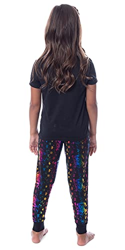 Harry Potter Girls' Rainbow Foil Hogwarts Crest Pajama Jogger Set2