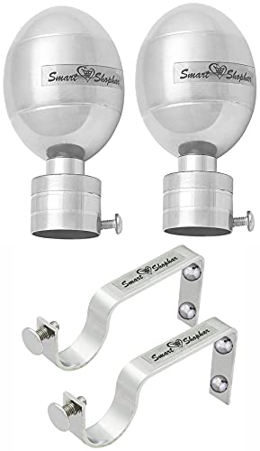 SMART SHOPHAR Stainless Steel Lumia Curtain Bracket 4 Inches Silver, Pack of 1 Set, 2pcs / Elegant Design/Durable Construction/Convenient Assembly/Suitable for Curtain Rods