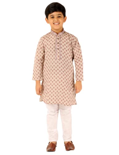 Image of Pro-Ethic Style Developer Boy's Cotton Embellished Kurta Pajama For Baby Kids Ethnic Wear (S-167)