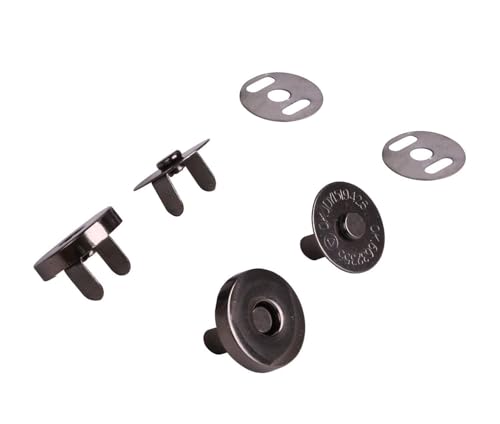 Image of Nimida Magnetic Button Snaps Clasps Fasteners Closure 18 mm for Sewing, Clutch, Purses, Tote, Handbags, Clothes, Leather Bags (50, Gun Metal)