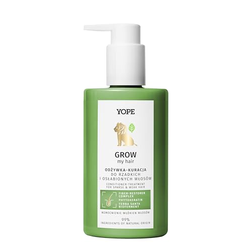YOPE Balsamo Rinforzante per Capelli Fragili e Danneggiati | GROW my hair con Fitokeratina, Oli Naturali e Yerba Santa | Vegan, Naturale, Dermatologicamente Testato | 300 ml