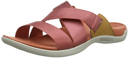 Merrell District Maya Slide, Sandalias de Punta Descubierta para Mujer, Rojo (Redwood), 36 EU