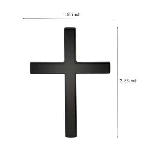 Image of Cross Metal Car 3D Sticker Cross Emblem for Car Motorcycle Scratched Decorative Logo Phone Sticker Side Tail Logo (Black)