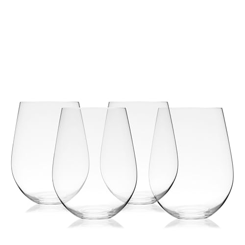 Comparison: Best Vino Stemless Wine Glasses 11 True Vino Stemless Wine Glasses Set, Modern Drinking Glasses for Red and White Wines, Cocktails, Beverages, Wedding Gifts, Housewarming, Birthday, Elegant Glassware, Home Bar, 21 oz, Set of 4