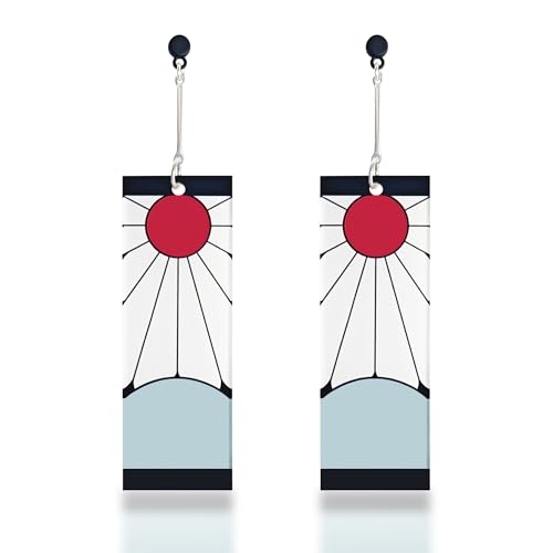 Anime Cosplay Tanjiro Earrings 925 Sterling Silver Earrings Cosplay Acrylic Earring