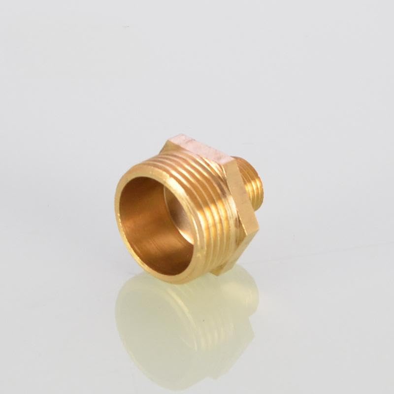 Brass Male to Male Reducer Adapter Fitting 1/8" 1/4" 3/8" 1/2" 3/4" Double External Thread Connector for Water Gas Air Plumbing(0.75 to 0.125inch)