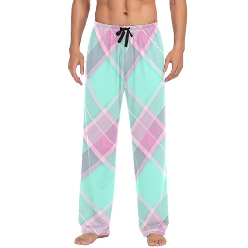 Soft Stylish Men's Pajama Bottoms Plaid Pajamas Pants for Men Soft Long Lounge Woven Pj Sleep Pant with Pockets2