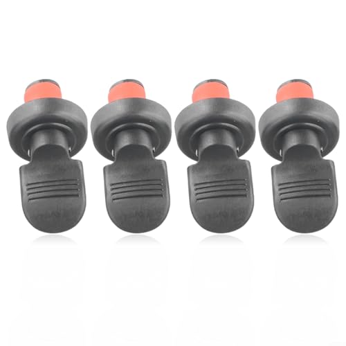 Lot de 4 bouchons d'étanchéité pour bouteilles de vin ouvertes avec compatibilité pour bière, vinaigre et huile avec mécanisme de verrouillage à pression sécurisé (4 pièces)